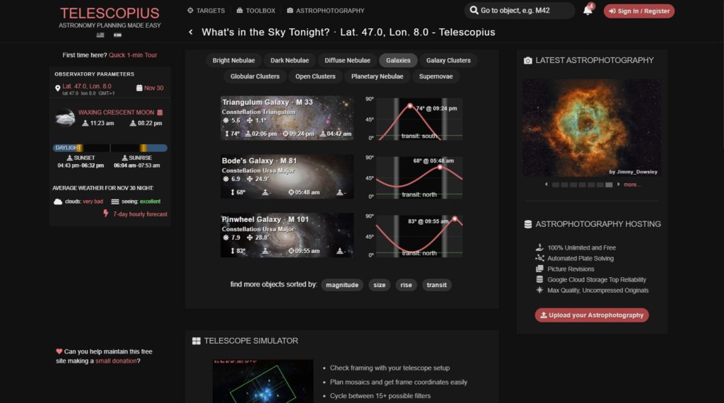 Telescopius.com - Accueil